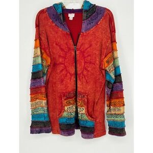 Greater Good Network Nepal Cotton Patchwork Jacket L/XL Boho Whimsigoth Hippie